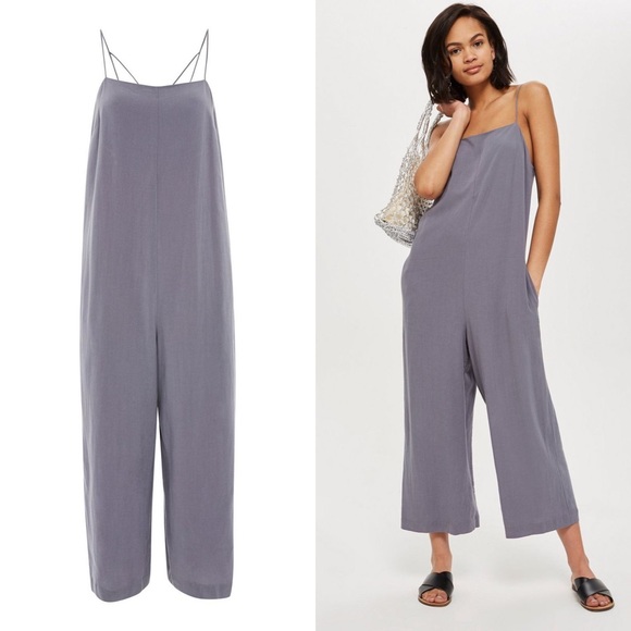 Topshop Pants - Topshop grey square neck slouch jumpsuit
